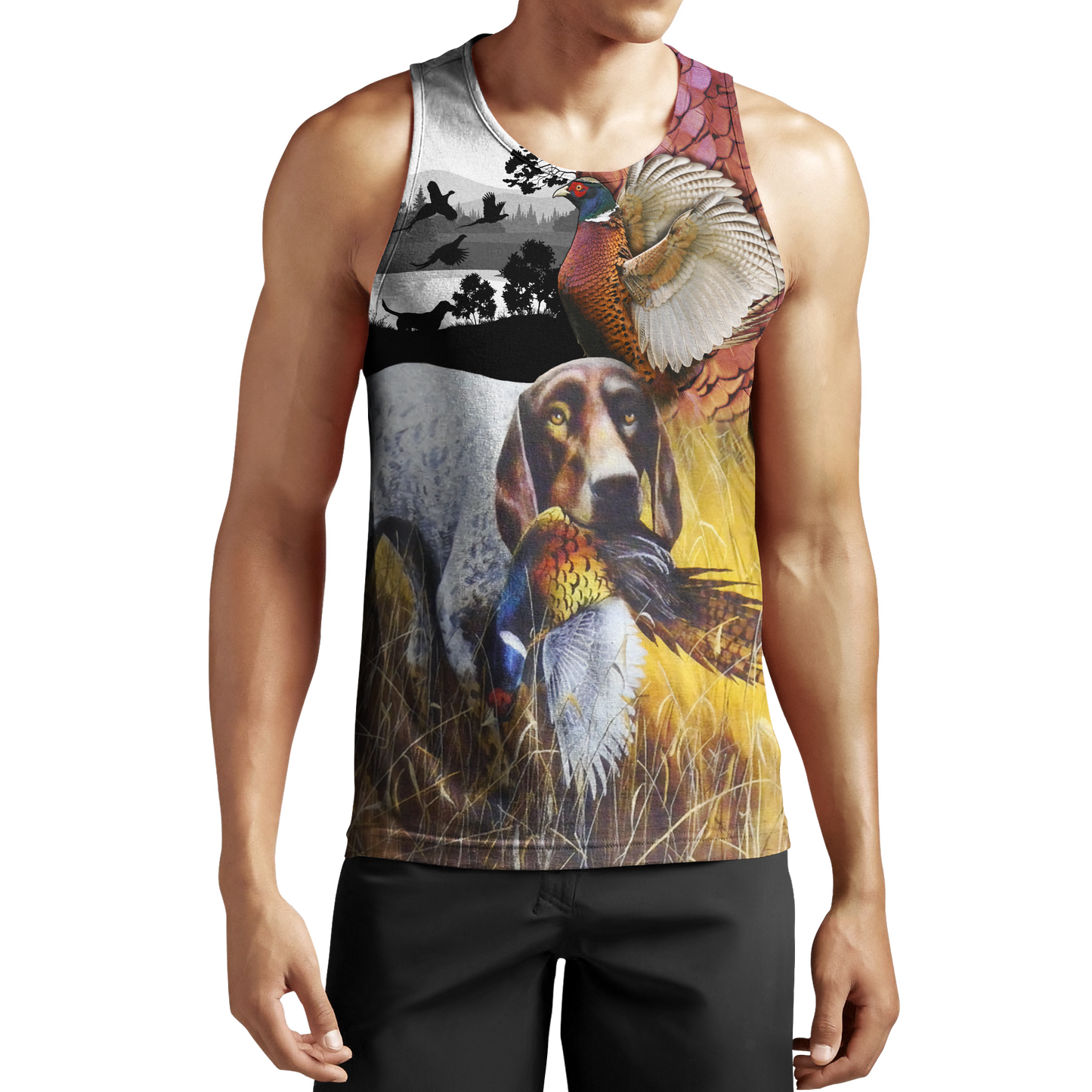Pheasant German Shorthaired Pointer Hunting 3D All Over Printed Shirts For Men And Women JJ110201-Apparel-MP-Tank Top-S-Vibe Cosy™