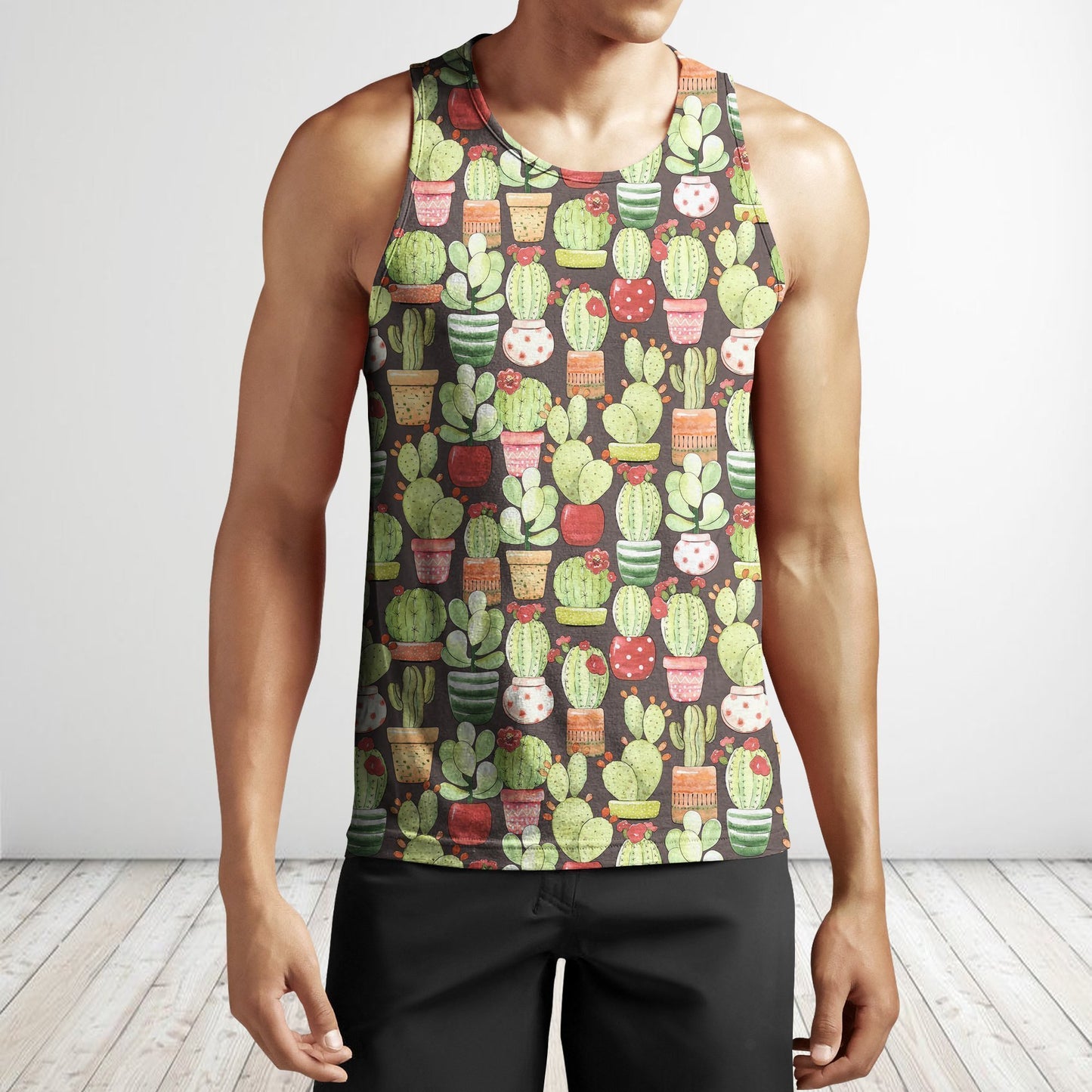 3D All Over Printing Cactus Pots Shirt-Apparel-NTH-Tank Top-S-Vibe Cosy™