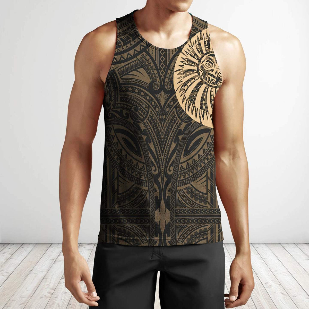 Tiki Ancestors All Over Hoodie HC2402-Apparel-Huyencass-Men's Tank Top-S-Vibe Cosy™