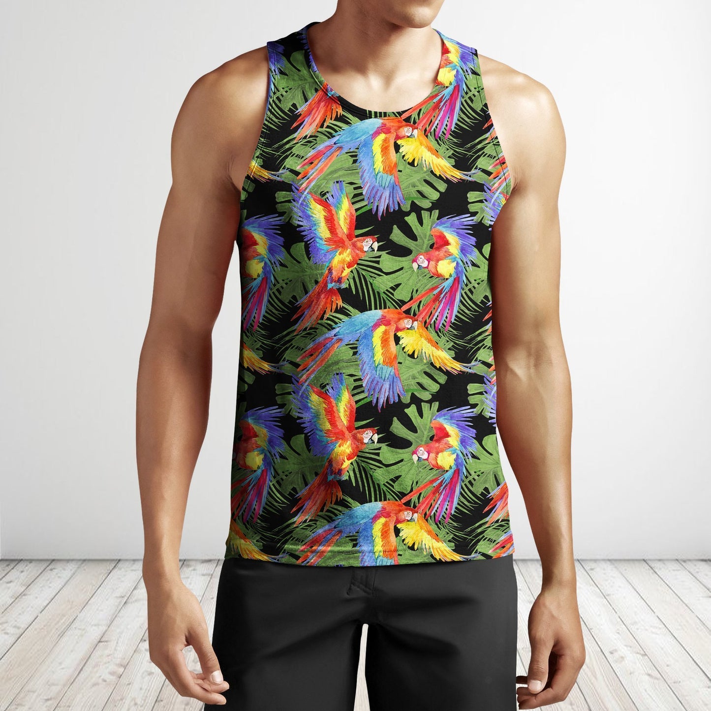 3D All Over Printing Scarlet Macaw Parrot Shirt-Apparel-Phaethon-Tank Top-S-Vibe Cosy™