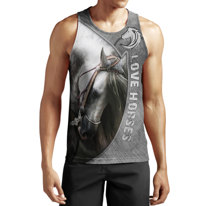 Love Beautiful Horse 3D All Over Printed Shirts MP12052001-Apparel-MP-Tank Top-S-Vibe Cosy™