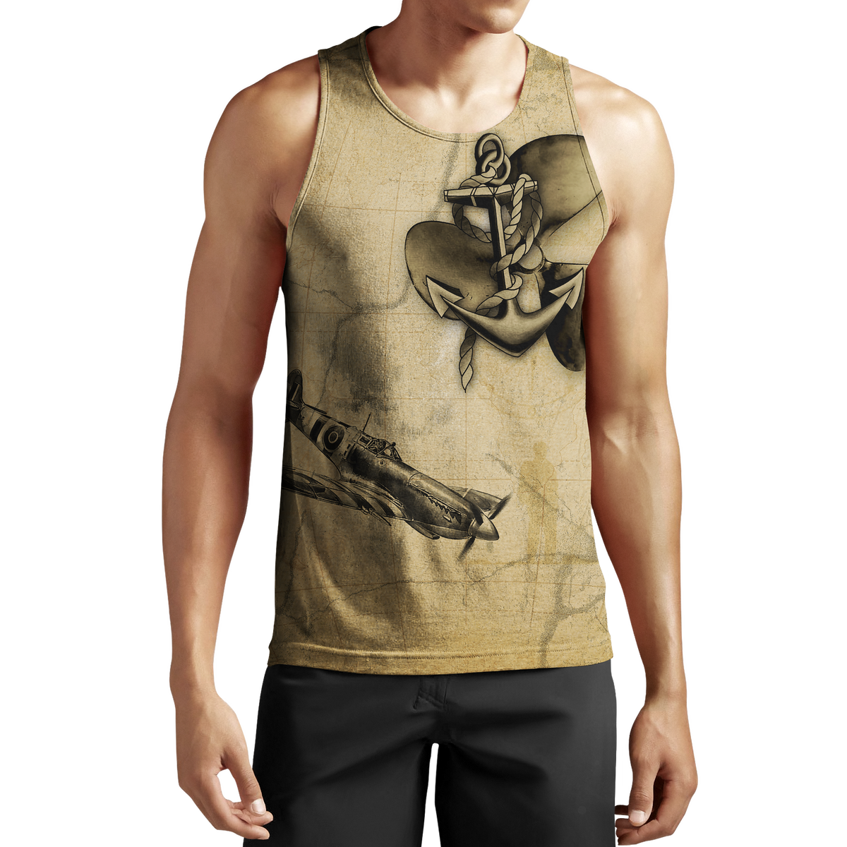 Propeller brave pilots all over printed shirts for men and women JJ020102-Apparel-Huyencass-Tank Top-S-Vibe Cosy™
