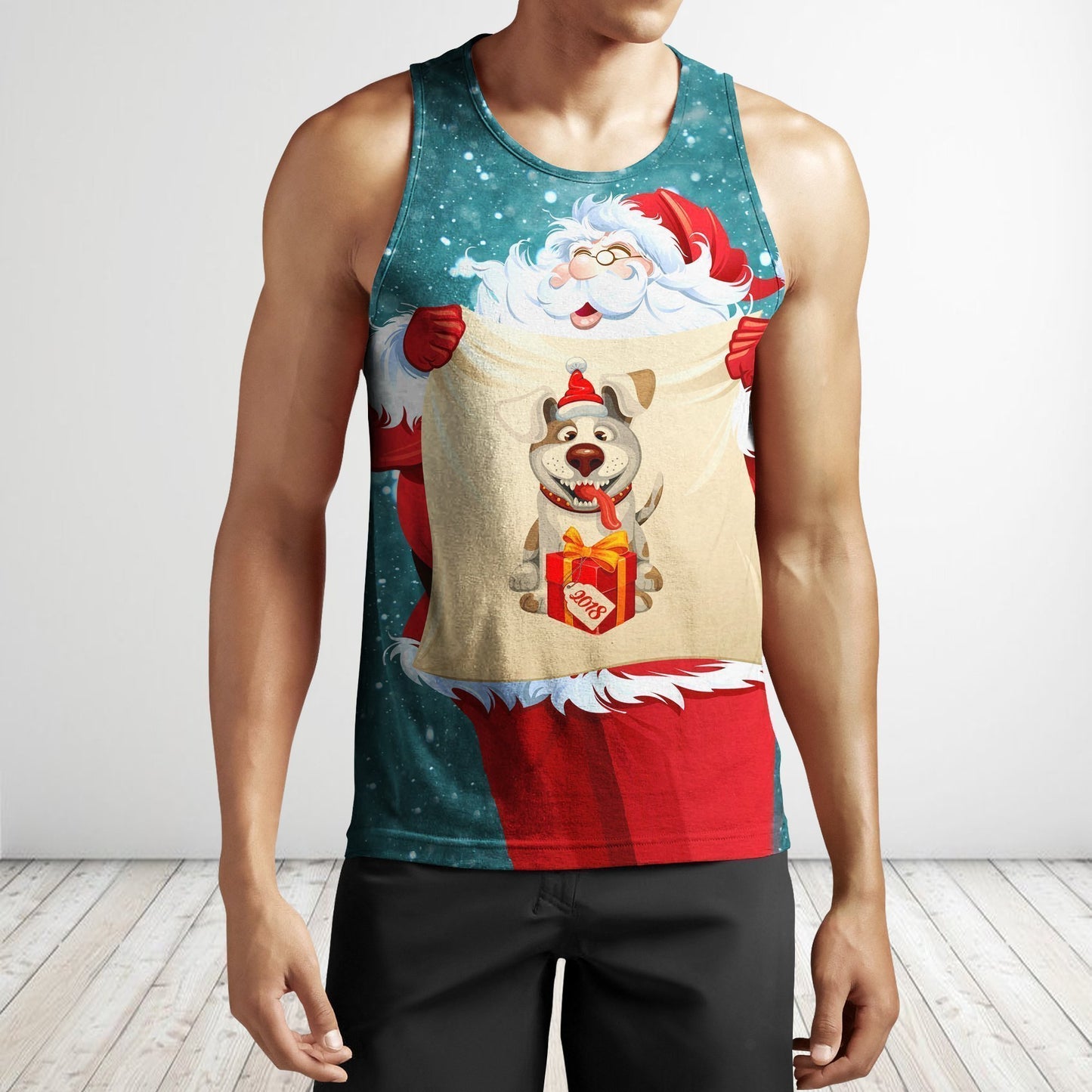 All Over Printed Santa Ugly Christmas and Shorts-Apparel-Phaethon-Tank Top-S-Vibe Cosy™