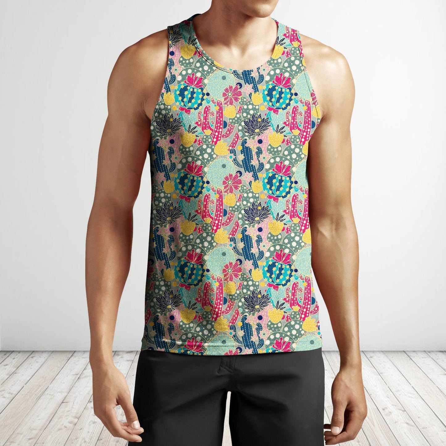 All Over Printing Cactus Color Shirt-Apparel-Phaethon-Tank Top-S-Vibe Cosy™