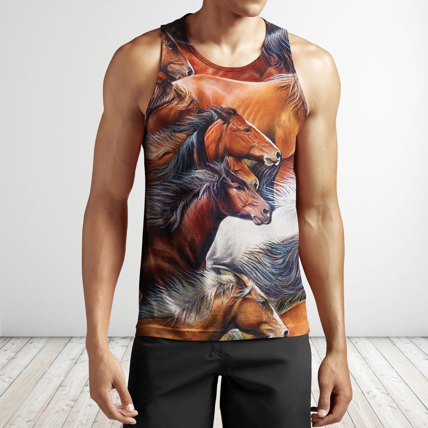 3D All Over Printing Horses Running Shirt-Apparel-Phaethon-Tank Top-S-Vibe Cosy™
