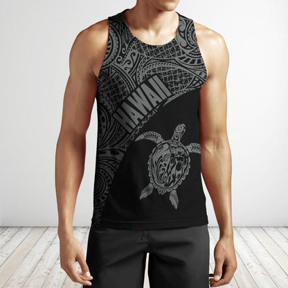 Hawaii Hoodie Turtle Mermaid Polynesian Wave - Gray Hoodie-Apparel-Phaethon-Tank Top-S-Vibe Cosy™