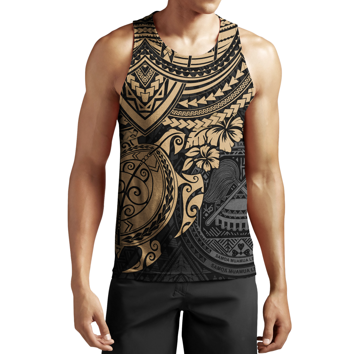 American Samoa Polynesian Hoodie Gold Turtle JJ190101 PL-Apparel-PL8386-Tank top-S-Vibe Cosy™