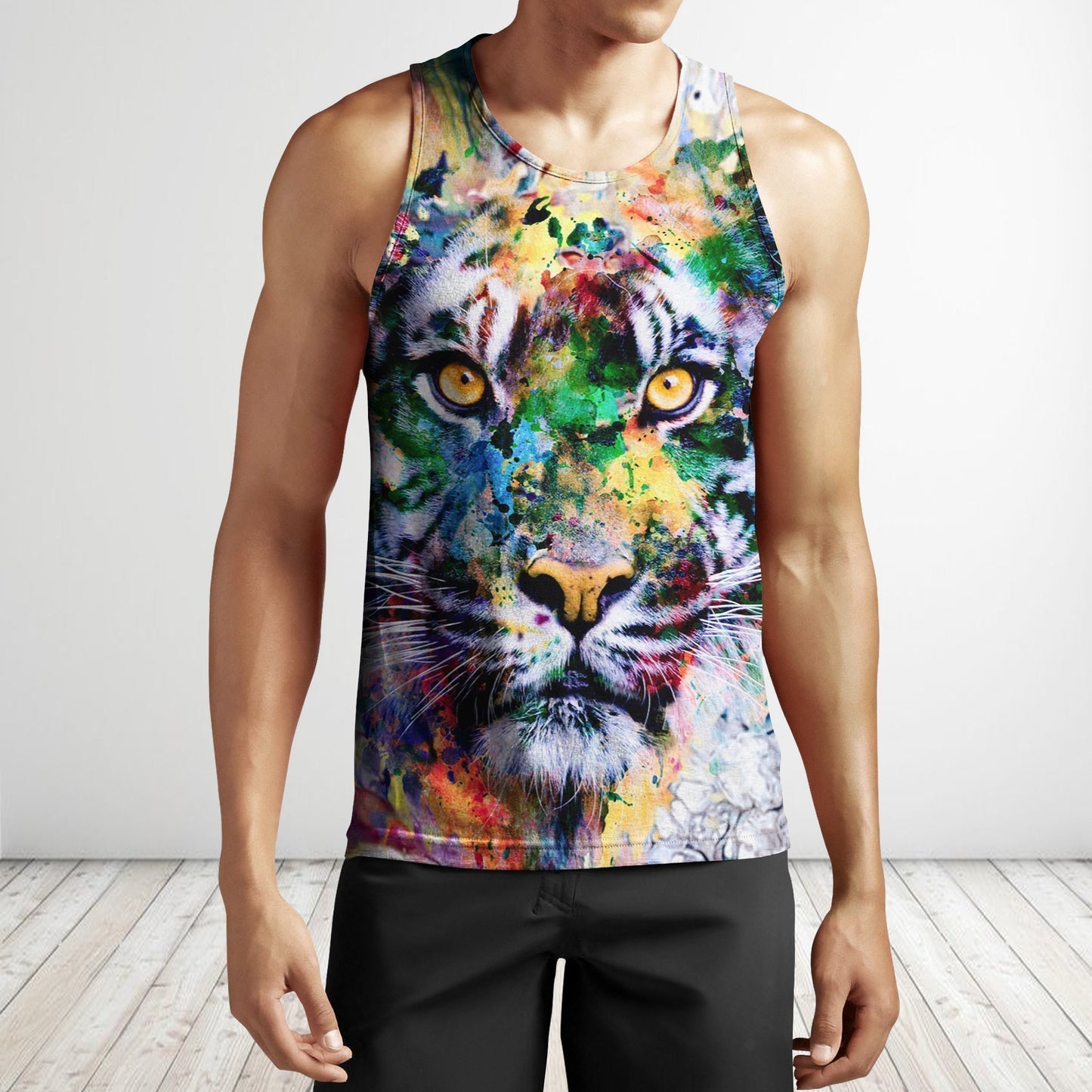 3D All Over Print Tiger Hoodie-Apparel-RoosterArt-Tank Top-S-Vibe Cosy™