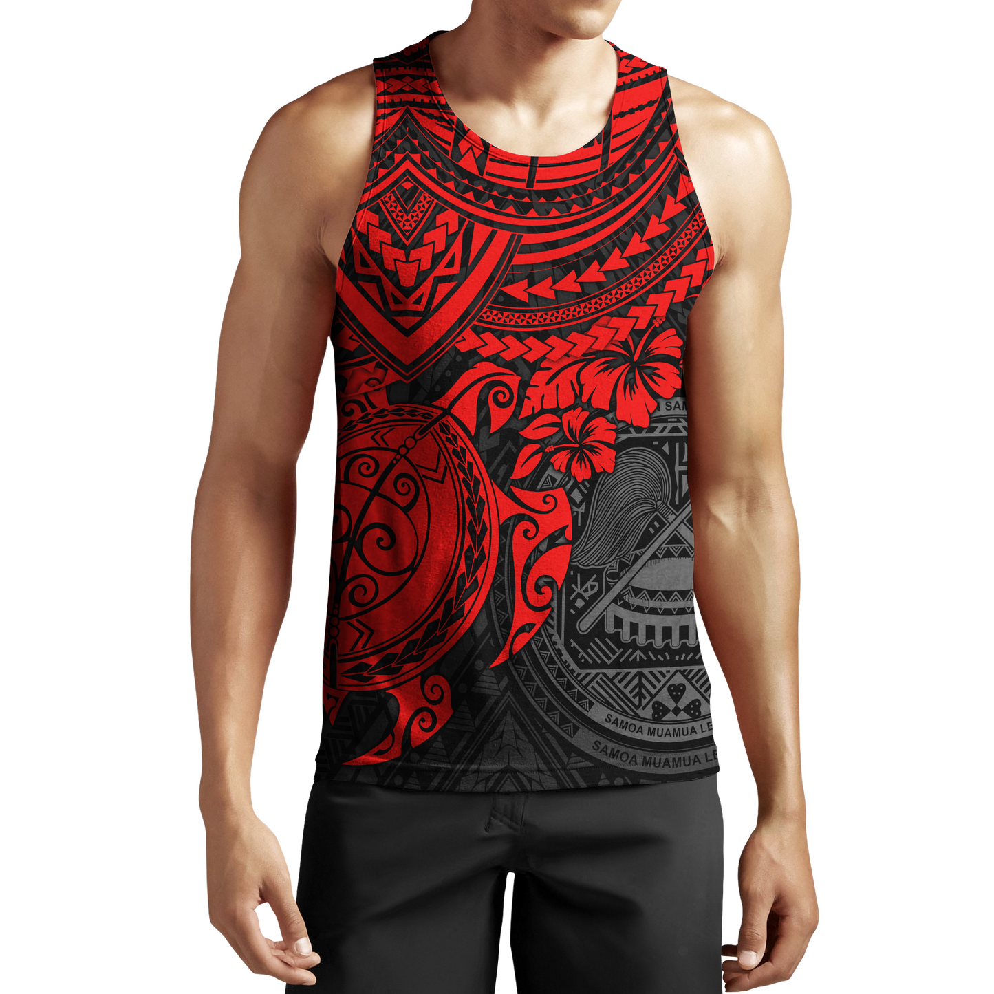 American Samoa Polynesian Hoodie Red Turtle JJ300102 PL-Apparel-PL8386-Tank top-S-Vibe Cosy™