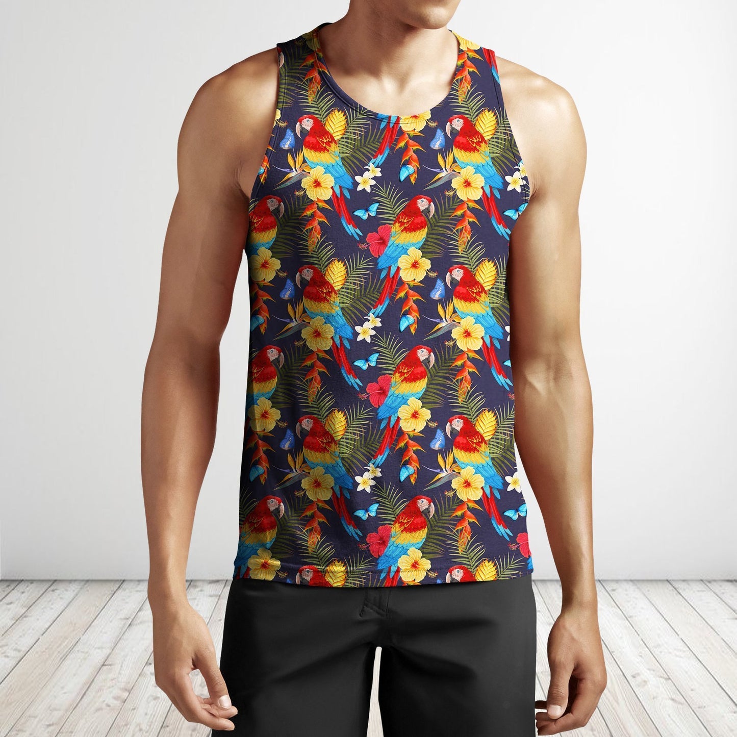 3D All Over Printing Greenwing Macaw Shirt-Apparel-Phaethon-Tank Top-S-Vibe Cosy™