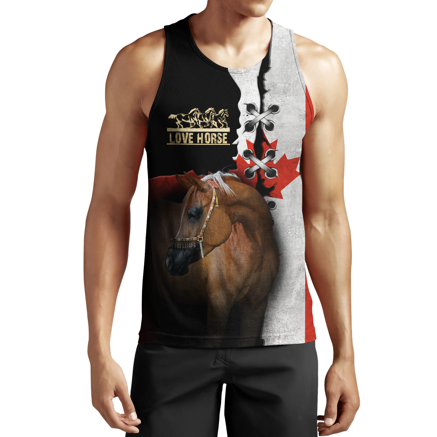 Love Horse 3D All over print for Men and Women shirt JJ040202-Apparel-NNK-Tank Top-S-Vibe Cosy™