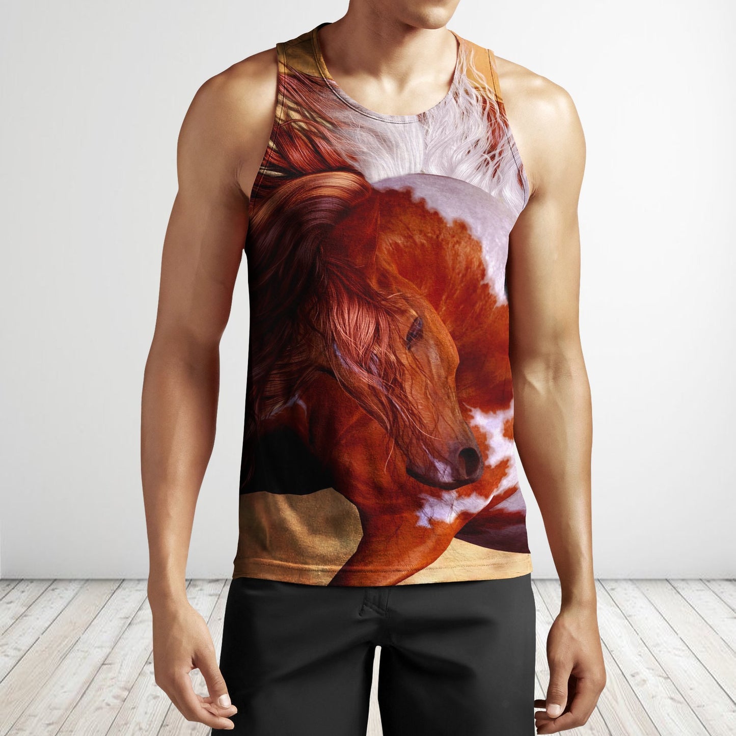 3D All Over Printing Beautiful Red Horse Shirts-Apparel-Phaethon-Tank Top-S-Vibe Cosy™