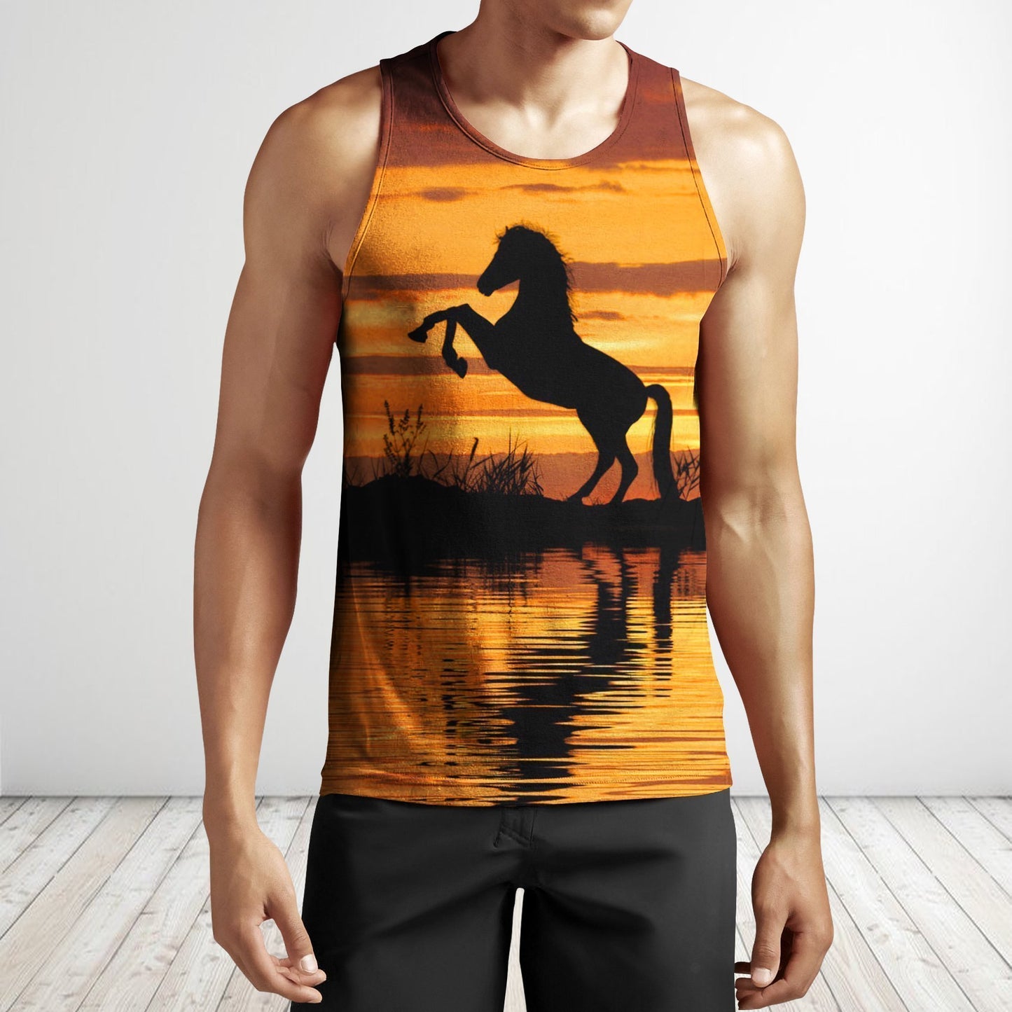 3D All Over Print Horse Sunset Shirts-Apparel-Phaethon-Tank Top-S-Vibe Cosy™