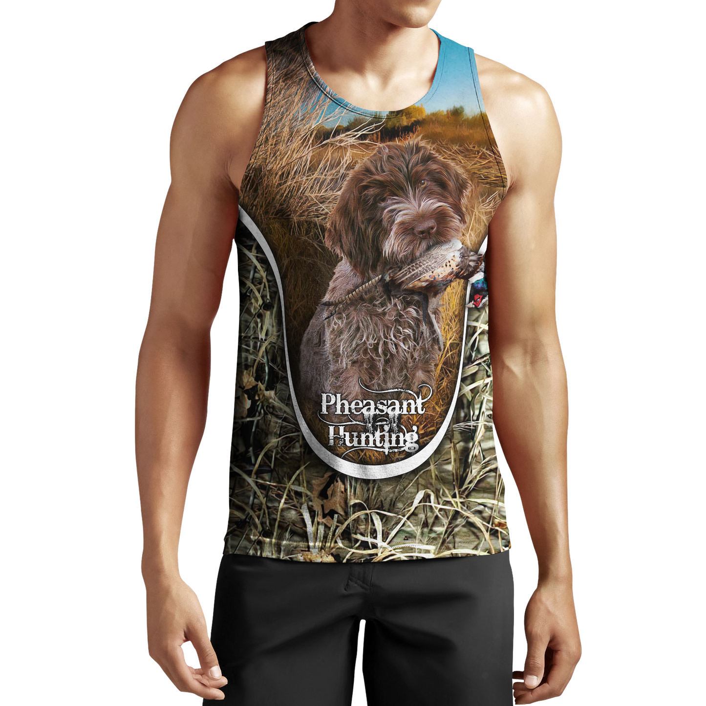 Pheasant Hunting Wirehaired Pointing Griffon 3D All Over Printed Shirts For Men And Women JJ150105-Apparel-MP-Tank Top-S-Vibe Cosy™