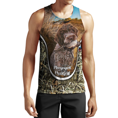 Pheasant Hunting Wirehaired Pointing Griffon 3D All Over Printed Shirts For Men And Women JJ150105-Apparel-MP-Tank Top-S-Vibe Cosy™