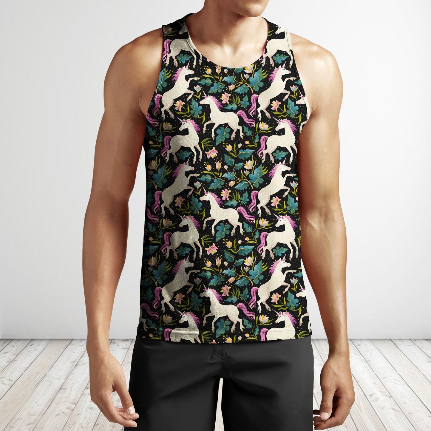 3D All Over Unicorn And Flower Hoodie-Apparel-Phaethon-Tank Top-S-Vibe Cosy™