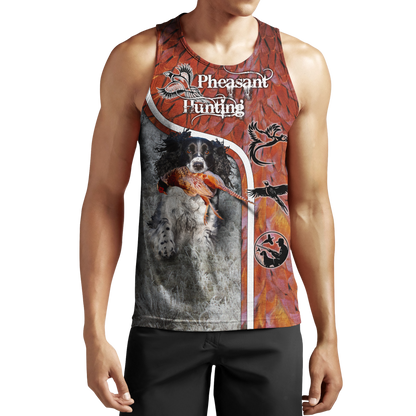 Pheasant Hunting Springer Spaniel 3D All Over Printed Shirts For Men And Women JJ180102-Apparel-MP-Tank Top-S-Vibe Cosy™