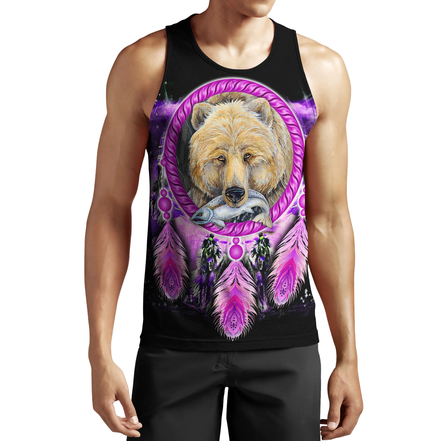 Native American Bear 3D All Over Printed Shirts JJ21052002-Apparel-MP-Tanktop-S-Vibe Cosy™