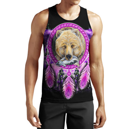 Native American Bear 3D All Over Printed Shirts JJ21052002-Apparel-MP-Tanktop-S-Vibe Cosy™
