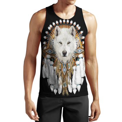 Native American Wolf 3D All Over Printed Shirts MP18052002-Apparel-MP-Tanktop-S-Vibe Cosy™