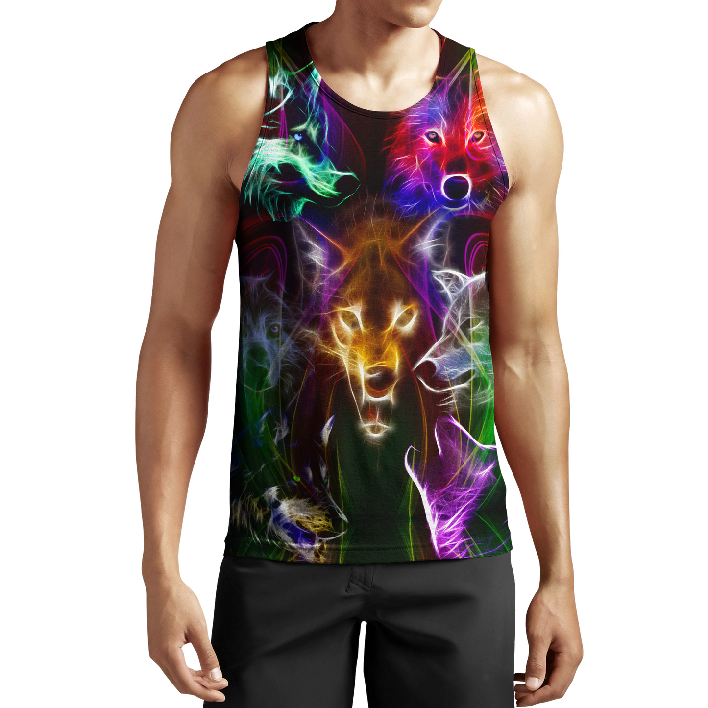 Colorful wolf 3D hoodie shirt for men and women JJW15092001