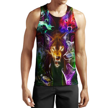 Colorful wolf 3D hoodie shirt for men and women JJW15092001