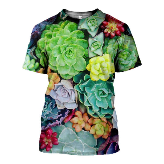 3D All Over Printed Colorful Succulent Shirts-Apparel-HP Arts-T-Shirt-S-Vibe Cosy™