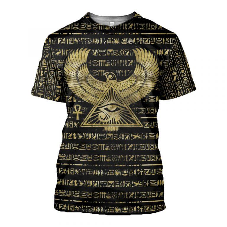 3D Printed Egyptian Eye of Horus and Hieroglyphs Clothes TA010-Apparel-TA-T-Shirt-S-Vibe Cosy™