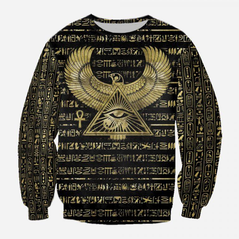 3D Printed Egyptian Eye of Horus and Hieroglyphs Clothes TA010-Apparel-TA-Sweatshirts-S-Vibe Cosy™
