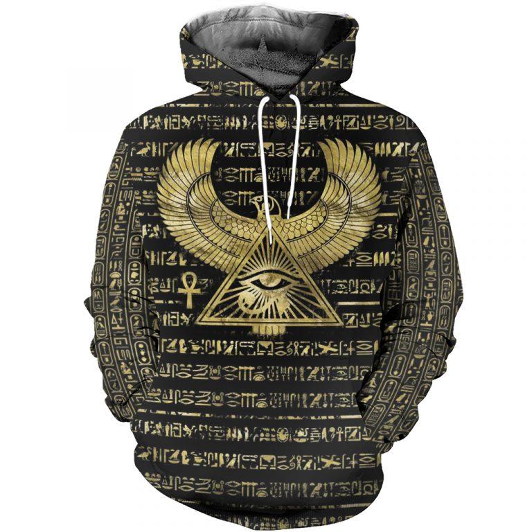 3D Printed Egyptian Eye of Horus and Hieroglyphs Clothes Shirt Hoodie MP120302-Apparel-MP-Hoodie-S-Vibe Cosy™