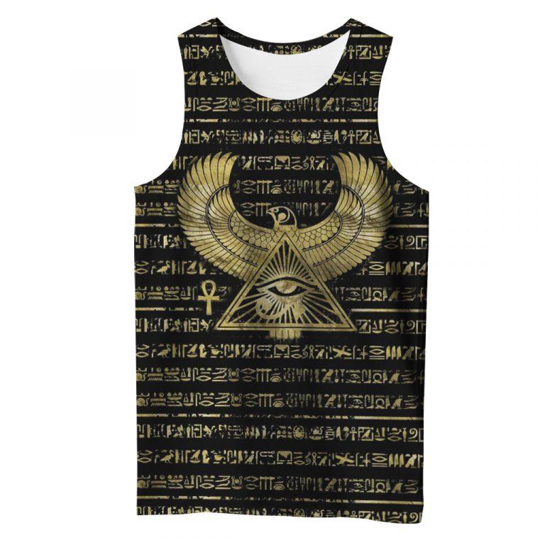 3D Printed Egyptian Eye of Horus and Hieroglyphs Clothes TA010-Apparel-TA-Tank Top-S-Vibe Cosy™