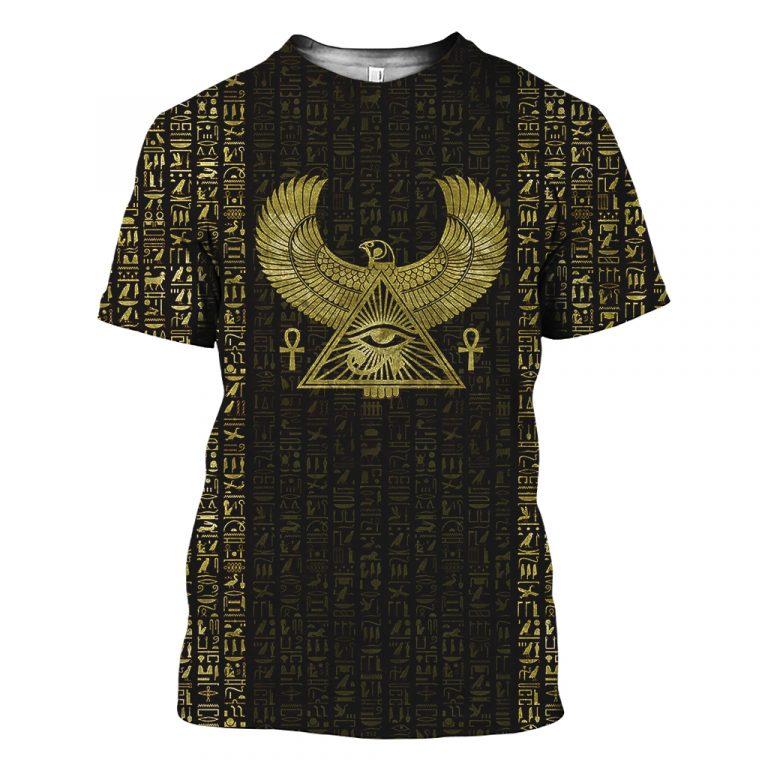 3D Printed Egyptian Eye of Horus and Hieroglyphs Clothes TA011-Apparel-TA-T-Shirt-S-Vibe Cosy™