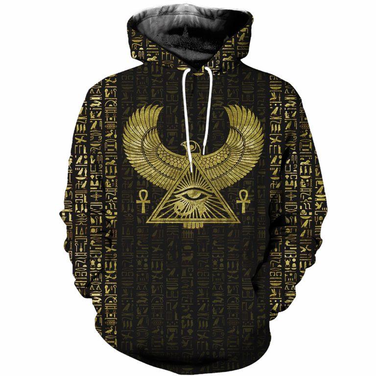 3D Printed Egyptian Eye of Horus and Hieroglyphs Clothes-Apparel-MP-Hoodie-S-Vibe Cosy™