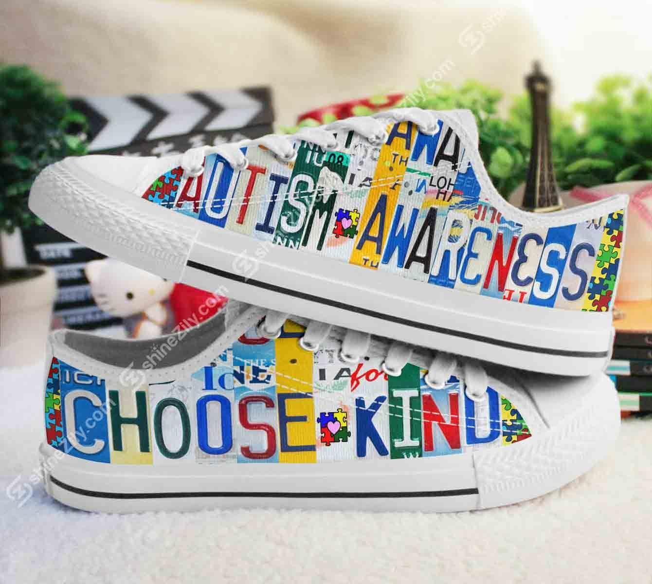 Autism Awareness Choose Kind Low Top Shoes White TA031303-TA-Men's low top-EU36 (US4)-Vibe Cosy™