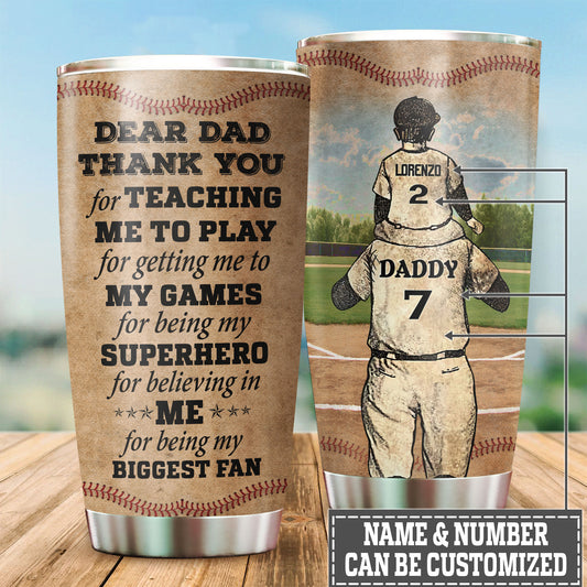 Customize Name Baseball Steel Tumbler HHT01062103
