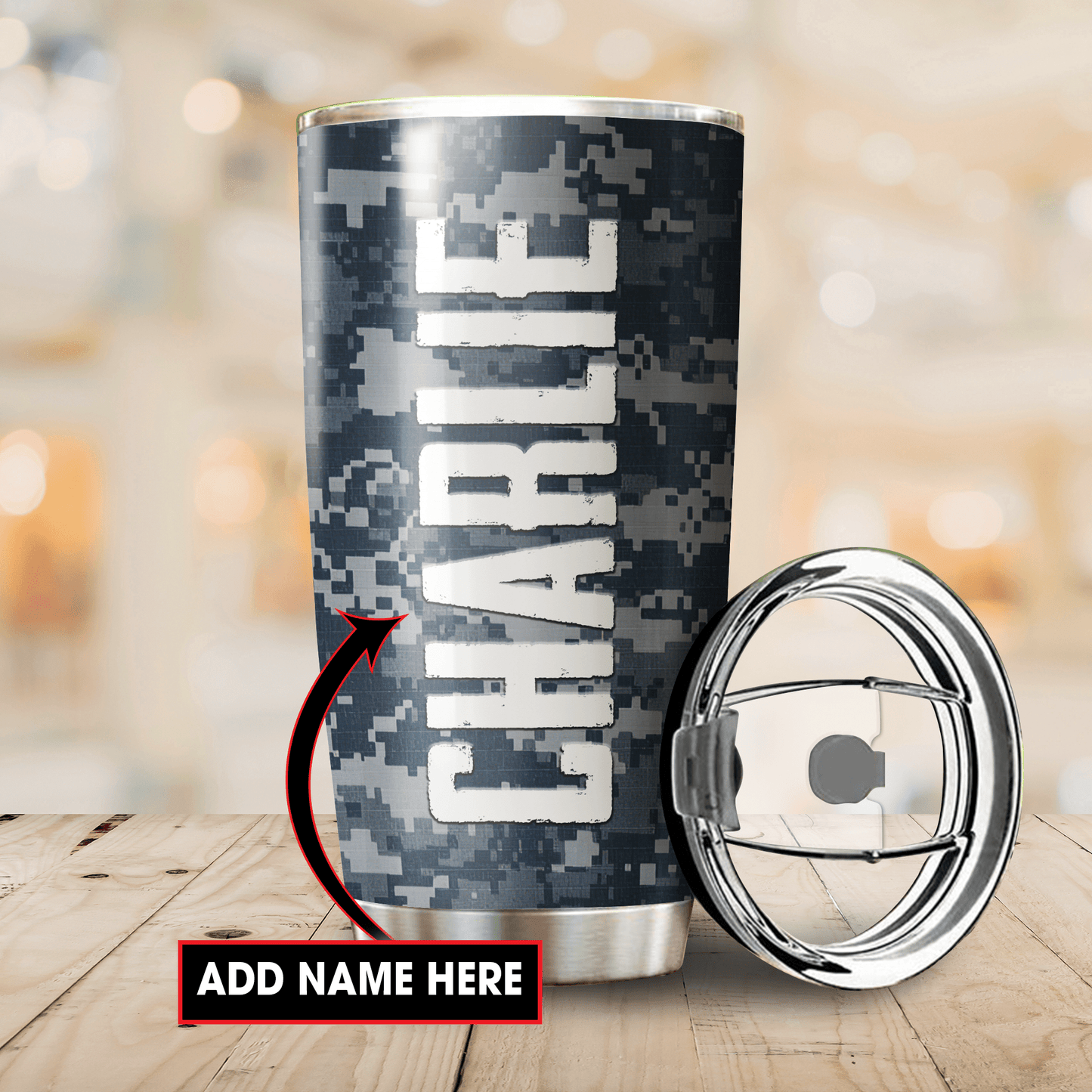 Customize Name United States Navy Veteran Steel Tumbler
