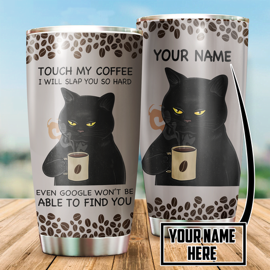 Customize Name  Black Cat Steel Tumbler DA24052105
