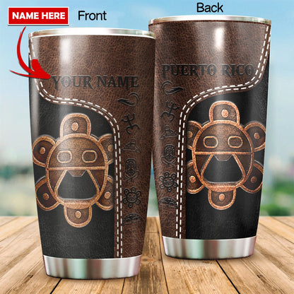 Customize Name Sol Taino Puerto Rico Steel Tumbler