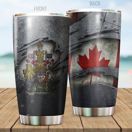 Canadian Veteran Coat of Arms Stainless Steel Tumbler SN17032103.S1