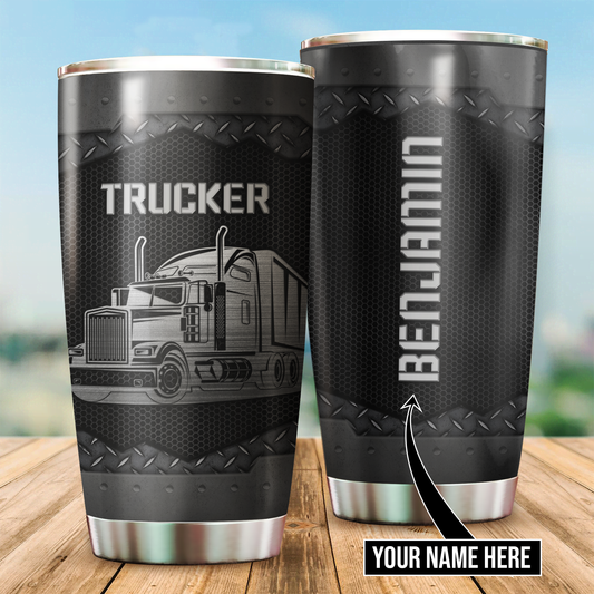 Personalized Trucker Stainless Steel Tumbler 20Oz TN