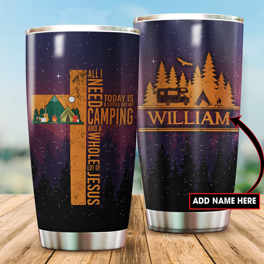Customize name Camping Steel Tumbler
