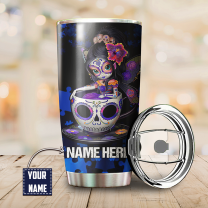 Autism  Stainless Steel Tumbler  Custom Name XT