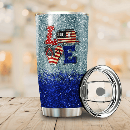Custom Name Camping Steel Tumbler