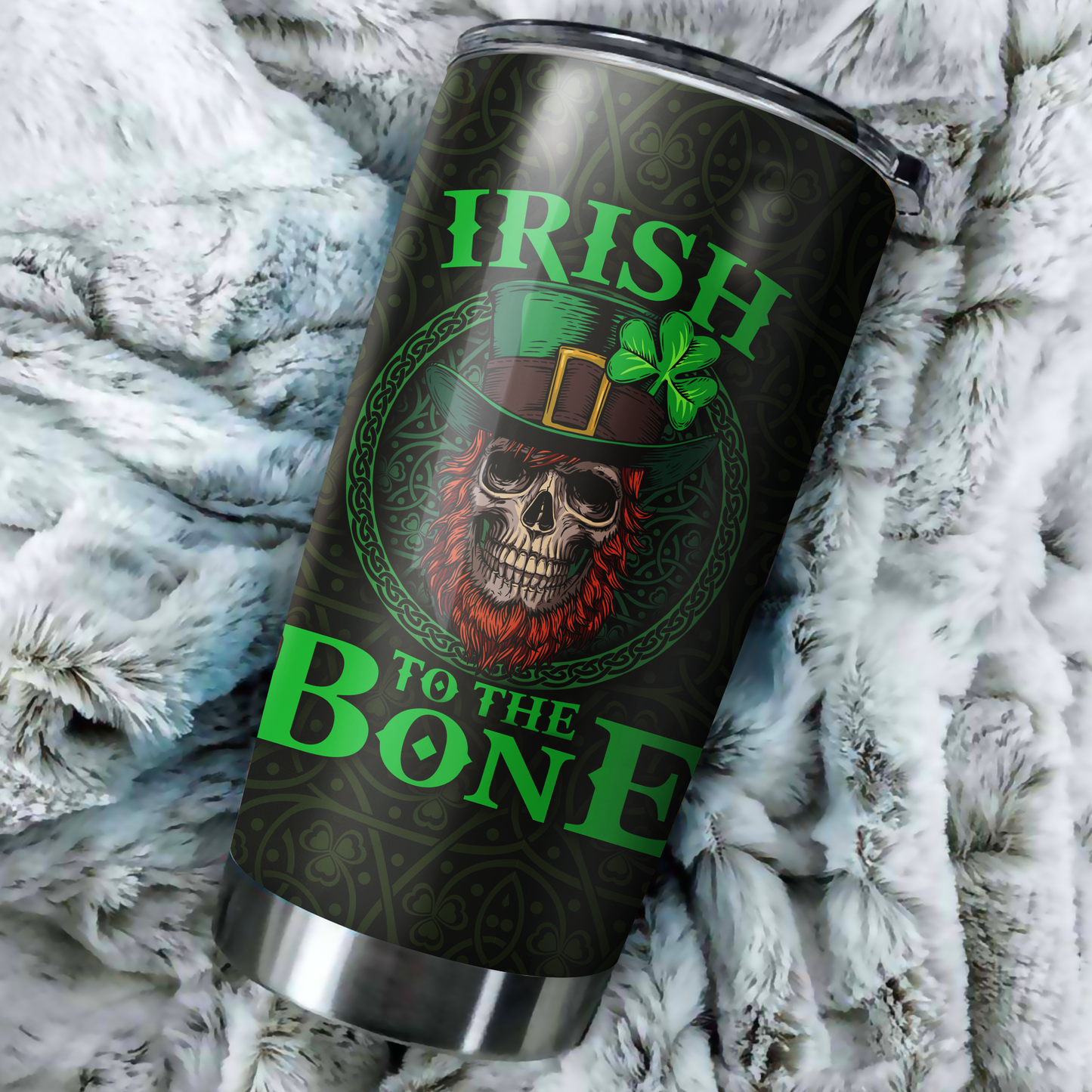 Irish Saint Patrick Day Skull Stainless Steel Tumbler  Custom Name  DA18022101 Custom Name  XT