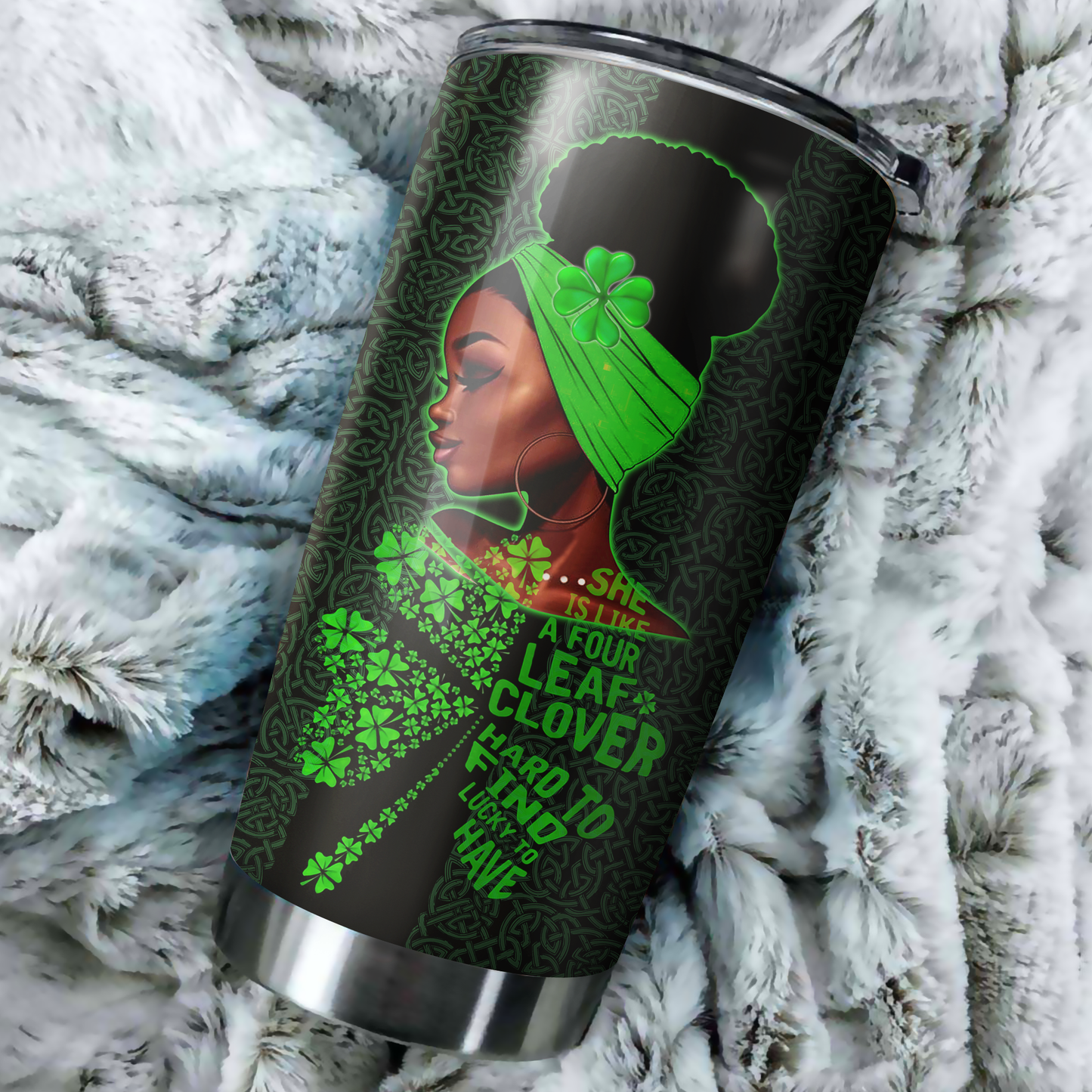 Irish Black Girl Stainless Steel Tumbler  Custom Name XT