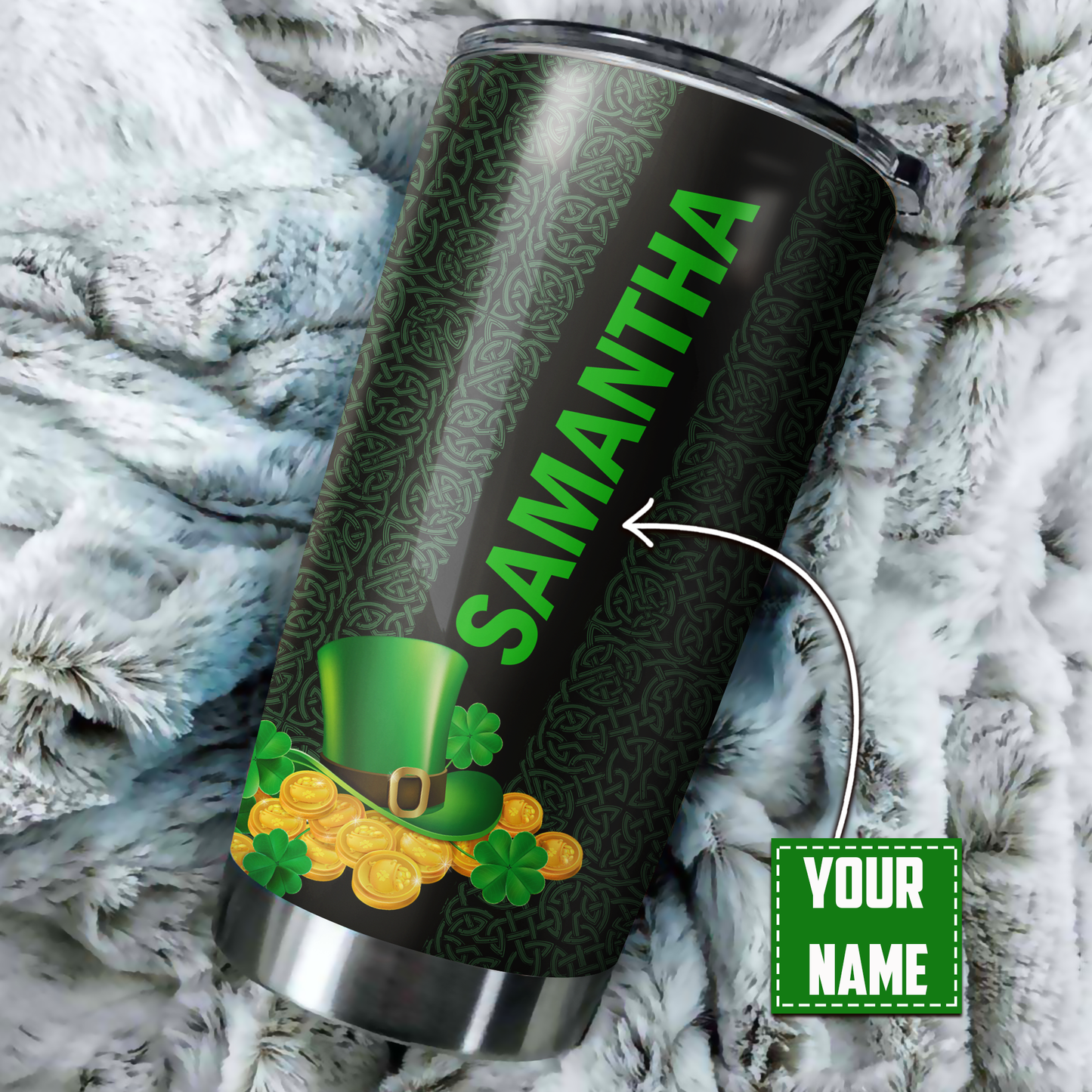 Irish Black Girl Stainless Steel Tumbler  Custom Name XT