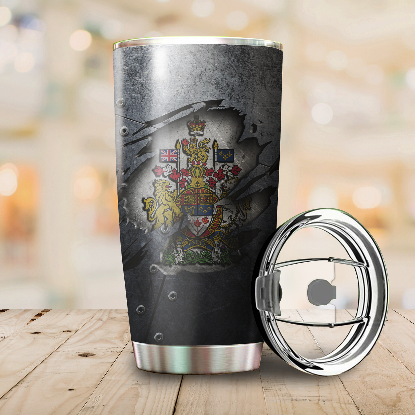Canadian Veteran Coat of Arms Stainless Steel Tumbler SN17032103.S1