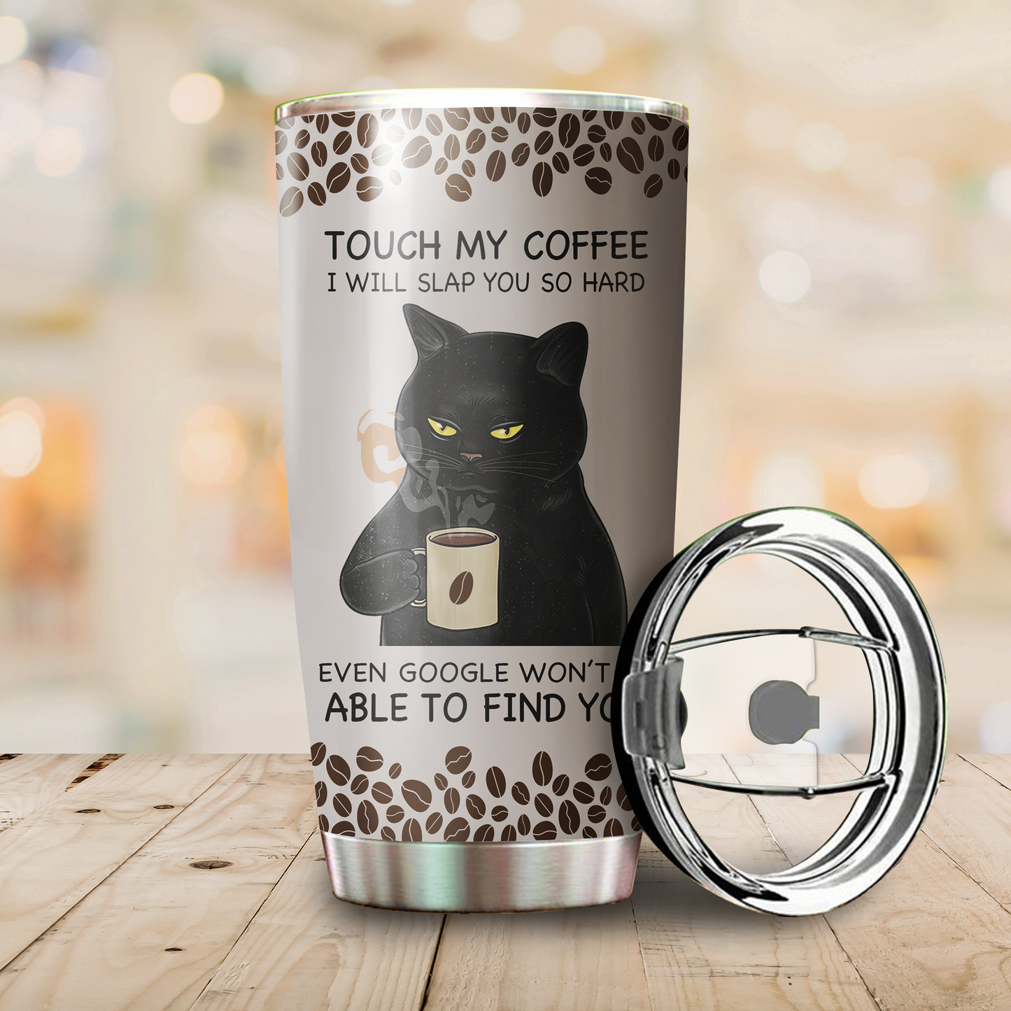 Customize Name  Black Cat Steel Tumbler DA24052105