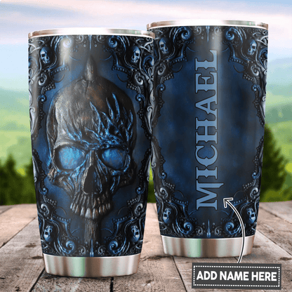 Customize Name Skull Steel Tumbler Pi17052104