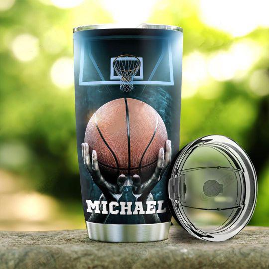 Premium Personalized Basketball Hustle Hit Stainless Steel Tumbler